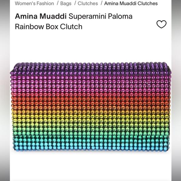 Amina Muaddi Superamini Paloma Rainbow Box Clutch - Picture 4 of 9